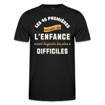 Anniversaire 46 ans Idée cadeau date de naissance - T-shirt sport Homme - noir - Devant - AI Model Male 178 dark (178cm)