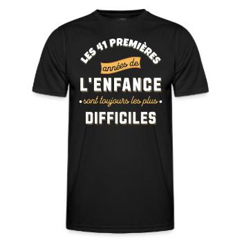 Anniversaire 41 ans Idée cadeau date de naissance - T-shirt sport Homme - noir - Devant - AI Model Male 178 dark (178cm)