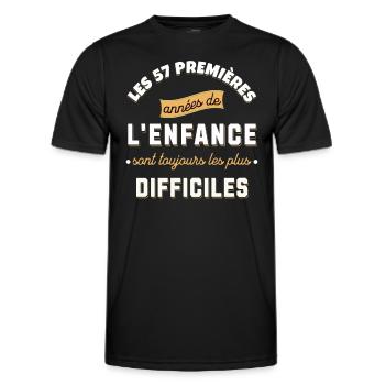 Anniversaire 57 ans Idée cadeau date de naissance - T-shirt sport Homme - noir - Devant - AI Model Male 178 dark (178cm)