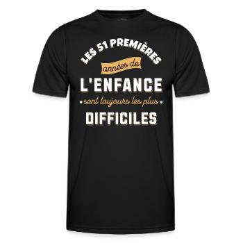Anniversaire 51 ans Idée cadeau date de naissance - T-shirt sport Homme - noir - Devant - AI Model Male 178 dark (178cm)
