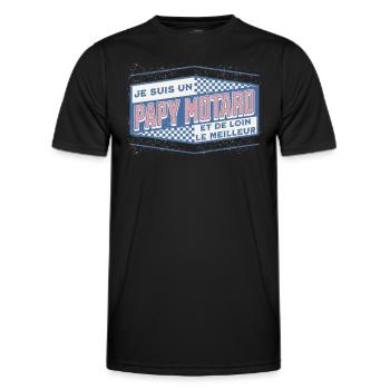 Moto Idée Cadeau pour Motard Citation Humour - T-shirt sport Homme - noir - Devant - AI Model Male 178 dark (178cm)