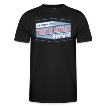 Moto Idée Cadeau pour Motard Citation Humour - T-shirt sport Homme - noir - Devant - AI Model Male 178 dark (178cm)