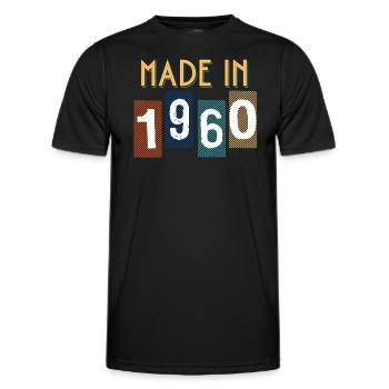 Geburtsdatum des Geburtstagsgeschenks 1960 - Männer Funktions-T-Shirt - Schwarz - Vorne - AI Model Male 178 dark (178cm)