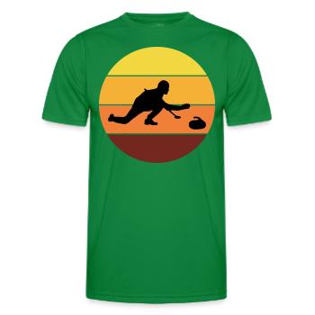 Stone Curling Wintersport 80er Jahre Stil Retro Vintage - Männer Funktions-T-Shirt - Kelly Green - Vorne - AI Model Male 178 dark (178cm)
