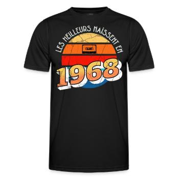 1968 Cadeau Pour Anniversaire année de naissance - T-shirt sport Homme - noir - Devant - AI Model Male 178 dark (178cm)