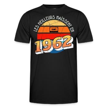 1962 Cadeau Pour Anniversaire année de naissance - T-shirt sport Homme - noir - Devant - AI Model Male 178 dark (178cm)