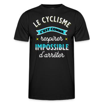 Cycliste Idée cadeau pour passionné vélo Cyclisme - T-shirt sport Homme - noir - Devant - AI Model Male 178 dark (178cm)
