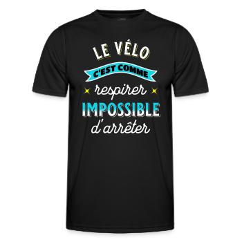 Cycliste Idée cadeau pour passionné vélo Cyclisme - T-shirt sport Homme - noir - Devant - AI Model Male 178 dark (178cm)
