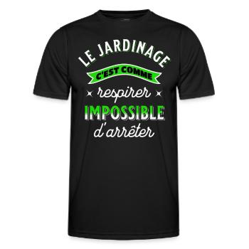 Jardin idée cadeau pour Jardinier Potager Citation - T-shirt sport Homme - noir - Devant - AI Model Male 178 dark (178cm)