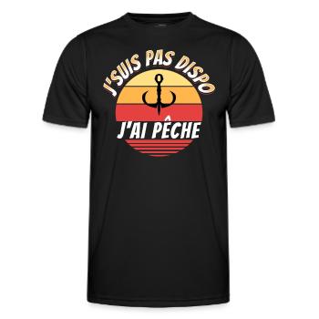 Pêche Cadeau pour Pêcheur Sport Citation Humour - T-shirt sport Homme - noir - Devant - AI Model Male 178 dark (178cm)