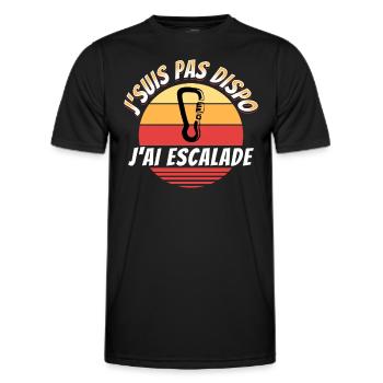 Escalade Idée Cadeau pour Sportif Grimpeur Humour - T-shirt sport Homme - noir - Devant - AI Model Male 178 dark (178cm)