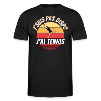 Tennis cadeau pour Tennisman rigolo Drôle Citation - T-shirt sport Homme - noir - Devant - AI Model Male 178 dark (178cm)