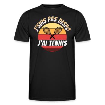 Tennis cadeau pour Tennisman rigolo Drôle Citation - T-shirt sport Homme - noir - Devant - AI Model Male 178 dark (178cm)
