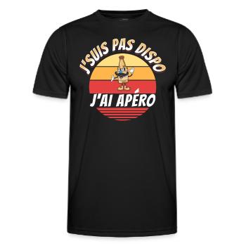Apéro Cadeau Rigolo Bière Alcool Apéritif Humour - T-shirt sport Homme - noir - Devant - AI Model Male 178 dark (178cm)
