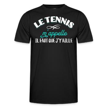 Tennis cadeau pour Tennisman rigolo Drôle Citation - T-shirt sport Homme - noir - Devant - AI Model Male 178 dark (178cm)