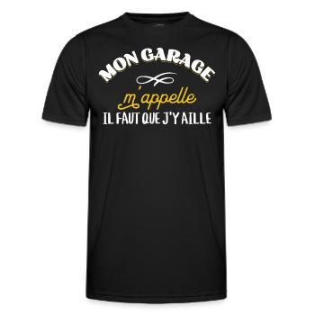 Mécanicien cadeau pour Garagiste Bricoleur Rigolo - T-shirt sport Homme - noir - Devant - AI Model Male 178 dark (178cm)