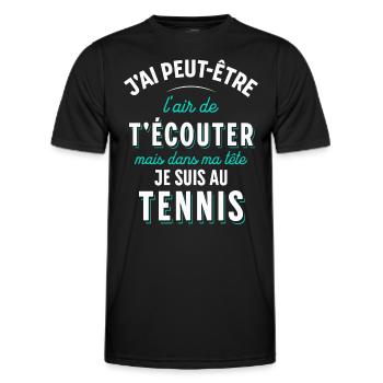 Tennis cadeau pour Tennisman rigolo Drôle Citation - T-shirt sport Homme - noir - Devant - AI Model Male 178 dark (178cm)