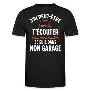 Mécanicien cadeau pour Garagiste Bricoleur Rigolo - T-shirt sport Homme - noir - Devant - AI Model Male 178 dark (178cm)