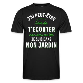 Jardin Cadeau pour Jardinier Potager Rigolo Humour - T-shirt sport Homme - noir - Devant - AI Model Male 178 dark (178cm)