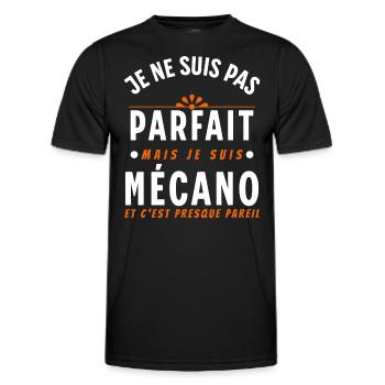 Mécanicien cadeau pour Garagiste Bricoleur Rigolo - T-shirt sport Homme - noir - Devant - AI Model Male 178 dark (178cm)