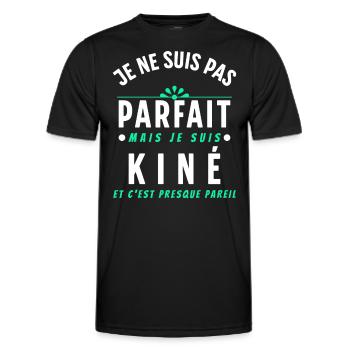 Kiné Cadeau pour Kinésithérapeute Rigolo Humour - T-shirt sport Homme - noir - Devant - AI Model Male 178 dark (178cm)