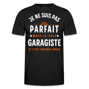 Mécanicien cadeau pour Garagiste Bricoleur Rigolo - T-shirt sport Homme - noir - Devant - AI Model Male 178 dark (178cm)