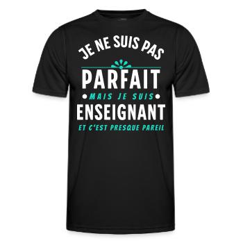 Enseignant Cadeau Professeur Citation Rigolo Prof - T-shirt sport Homme - noir - Devant - AI Model Male 178 dark (178cm)