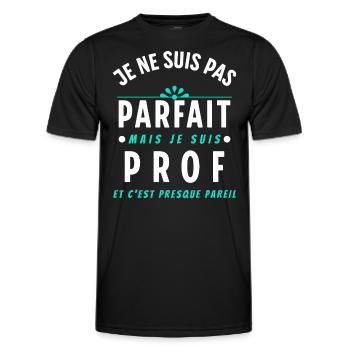 Enseignant Cadeau Professeur Citation Rigolo Prof - T-shirt sport Homme - noir - Devant - AI Model Male 178 dark (178cm)