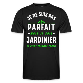 Jardin Cadeau pour Jardinier Potager Dicton Rigolo - T-shirt sport Homme - noir - Devant - AI Model Male 178 dark (178cm)