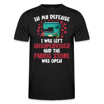 In my defense i was left unsupervised - T-shirt sport Homme - noir - Devant - AI Model Male 178 dark (178cm)