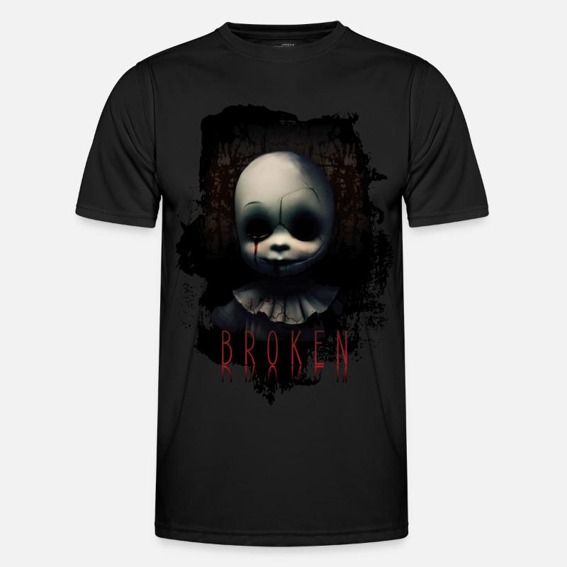 Broken - Doll with Tear Darkness Mourning Gothic Men's Functional T-Shirt