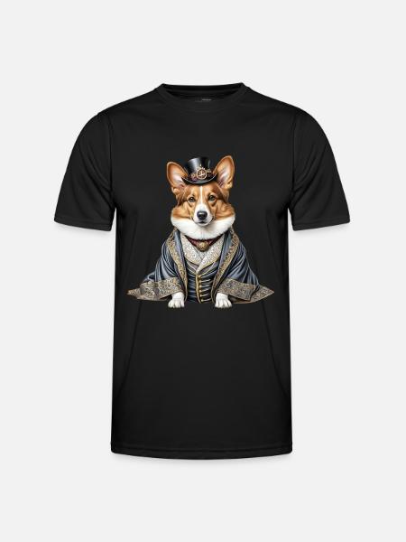 Corgi aristocrate - T-shirt sport Homme - noir
