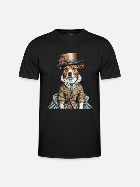 Viktorianischer Hund - Männer Funktions-T-Shirt - Schwarz