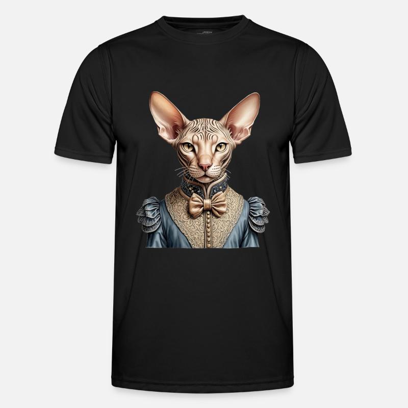 Viktorianische Sphynx-Katze - Männer Funktions-T-Shirt - Schwarz