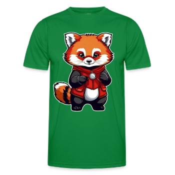 Little Red Comic Panda - Men's Functional T-Shirt - kelly green - Front - AI Model Male 178 dark (178cm)