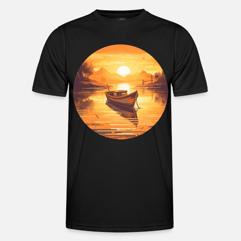 Boating Sunset - Men's Functional T-Shirt - black