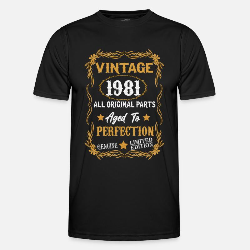 1981 Né anniversaire rétro T-shirt sport Homme