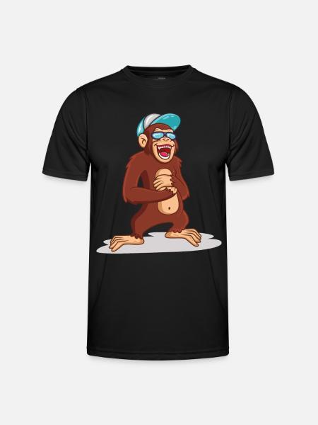 Chimpanzees are laughable - Men's Functional T-Shirt - black