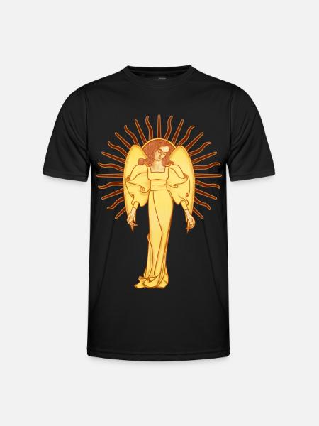 Dein Schutzengel, ein Jugendstil-Engel - Männer Funktions-T-Shirt - Schwarz