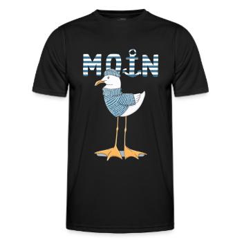 Möwe Moin Norddeutsch cooles Fischer Geschenk - Männer Funktions-T-Shirt - Schwarz - Vorne - AI Model Male 178 dark (178cm)