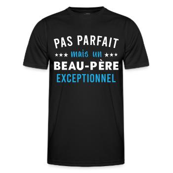Beau-père idée cadeau citation humour famille - T-shirt sport Homme - noir - Devant - AI Model Male 178 dark (178cm)