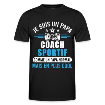 Coach sportif, idée cadeau entraîneur. Coaching - T-shirt sport Homme - noir - Devant - AI Model Male 178 dark (178cm)