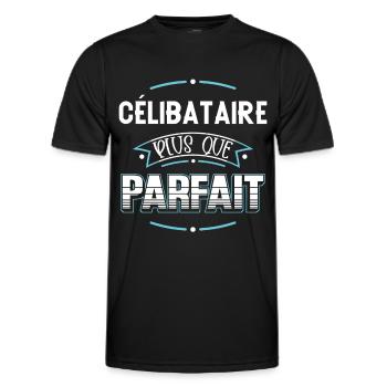 Célibataire idée cadeau Couple Humour Citation - T-shirt sport Homme - noir - Devant - AI Model Male 178 dark (178cm)