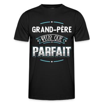 Papy idée cadeau grand père humour citation humour - T-shirt sport Homme - noir - Devant - AI Model Male 178 dark (178cm)