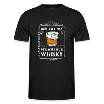 Whisky Trinker Spruch im vintage Design - Männer Funktions-T-Shirt - Schwarz - Vorne - AI Model Male 178 dark (178cm)