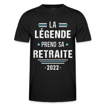 Retraité Idée cadeau Retraite humour carrière - T-shirt sport Homme - noir - Devant - AI Model Male 178 dark (178cm)