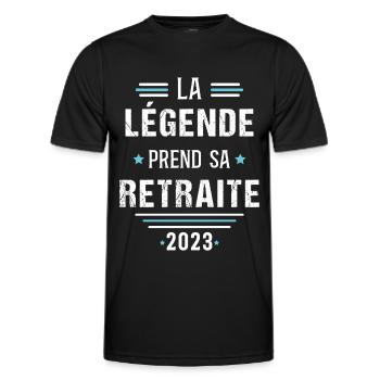 Retraité Idée cadeau Retraite humour carrière - T-shirt sport Homme - noir - Devant - AI Model Male 178 dark (178cm)
