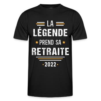 Retraité Idée cadeau Retraite humour carrière - T-shirt sport Homme - noir - Devant - AI Model Male 178 dark (178cm)