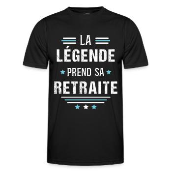 Retraité Idée cadeau Retraite humour carrière - T-shirt sport Homme - noir - Devant - AI Model Male 178 dark (178cm)