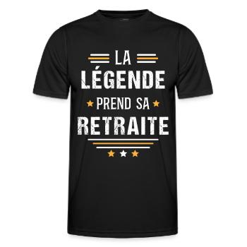 Retraité retraite cadeau de départ humour carrière - T-shirt sport Homme - noir - Devant - AI Model Male 178 dark (178cm)